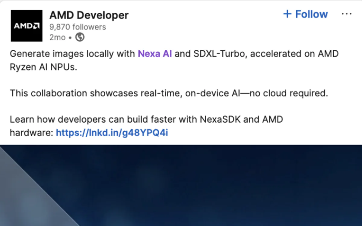 AMD (LinkedIn) recognition screenshot