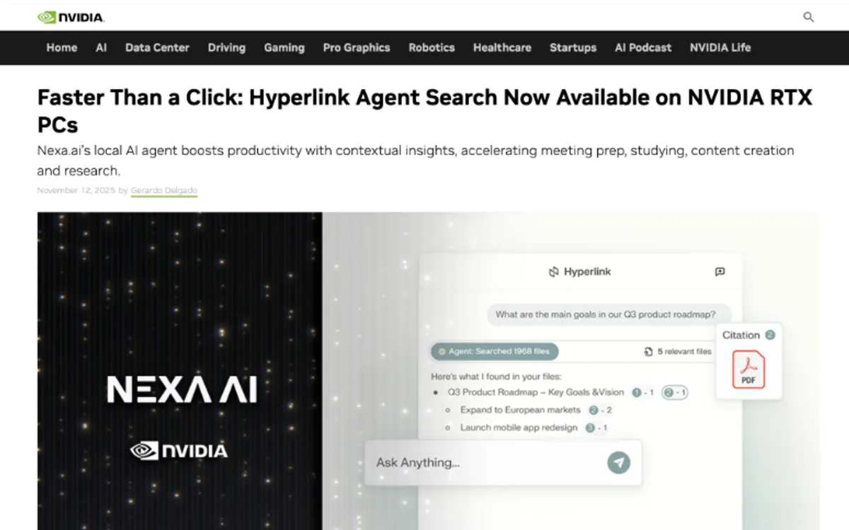 NVIDIA recognition screenshot